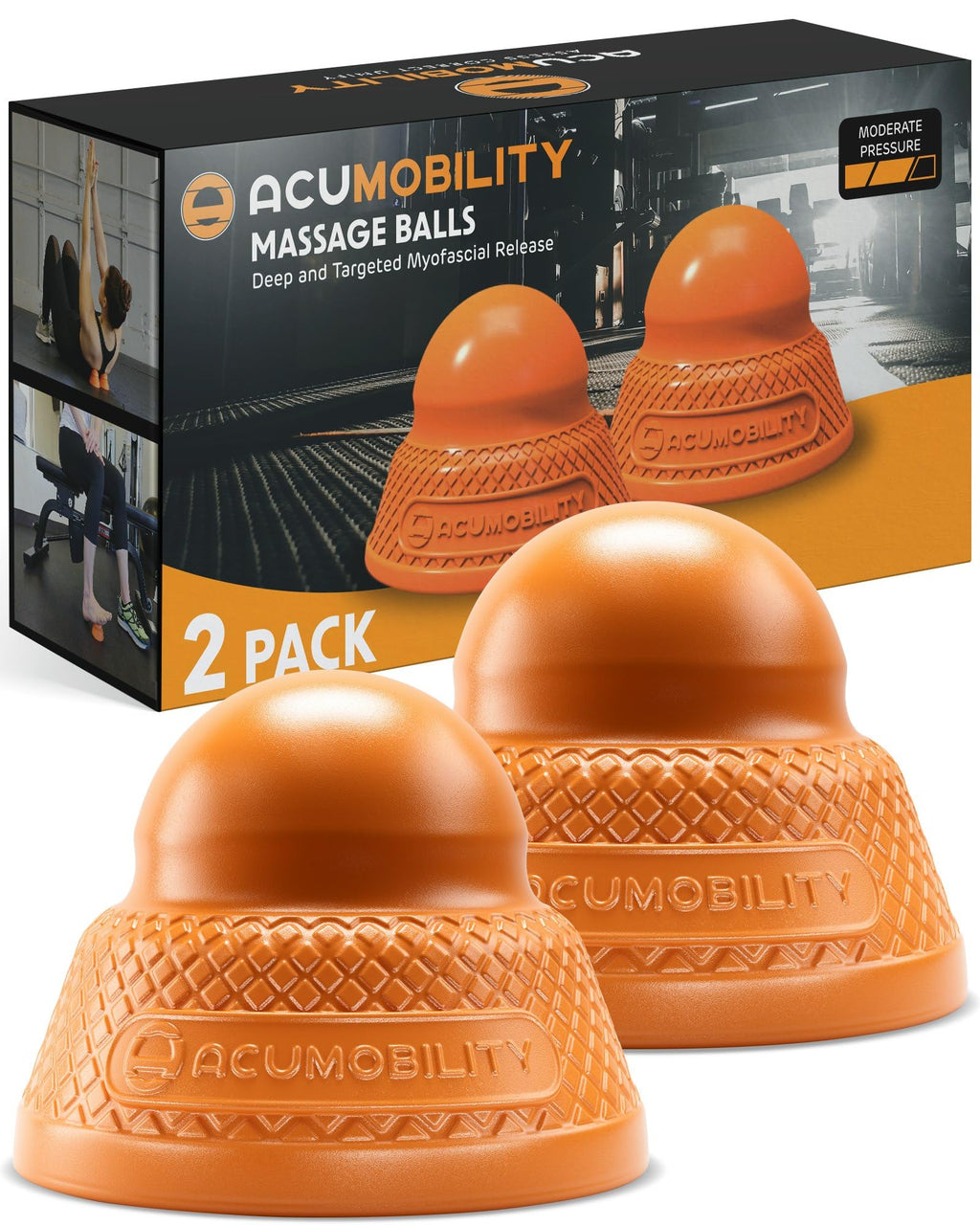 Acumobility Massage Ball Roller 2 Pack - Trigger Point - Massage Balls Massage Roller Ball - Foot Massage Ball - Physical Therapy Ball