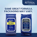 LIVAURA Retinol Men Facial Wipes Anti-Aging Cleansing Towelettes - Quickly cleanse face from sweat, oil and pore-clogging dirt without any heavy residue (60 Count (Pack of 1))