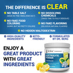 Dr. Berg Zero Sugar Hydration Keto Electrolyte Powder - Enhanced w/ 1000 mg of Potassium & Real Pink Himalayan Salt (NOT Table Salt) - Lemonade Flavor Hydration Drink Mix Supplement - 50 Servings