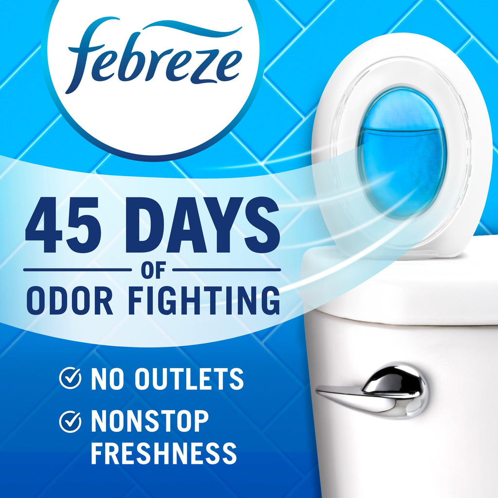Febreze Bathroom Air Freshener, Odor-Fighting, Plug In Alternative, Air Fresheners for Small Spaces in Home, Bathroom, Kitchen, & Closet, Lilac & Peach Scents, 4ct (2 of Each Scent)