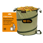 Fiskars Kangaroo Collapsible Garden Bag for Yard Waste, 10 Gallon Reusable Container for Lawn Care and Gardening