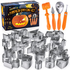 Fenvella Pumpkin Carving Kit Tools & Stencils Set Halloween Cookie Cutters