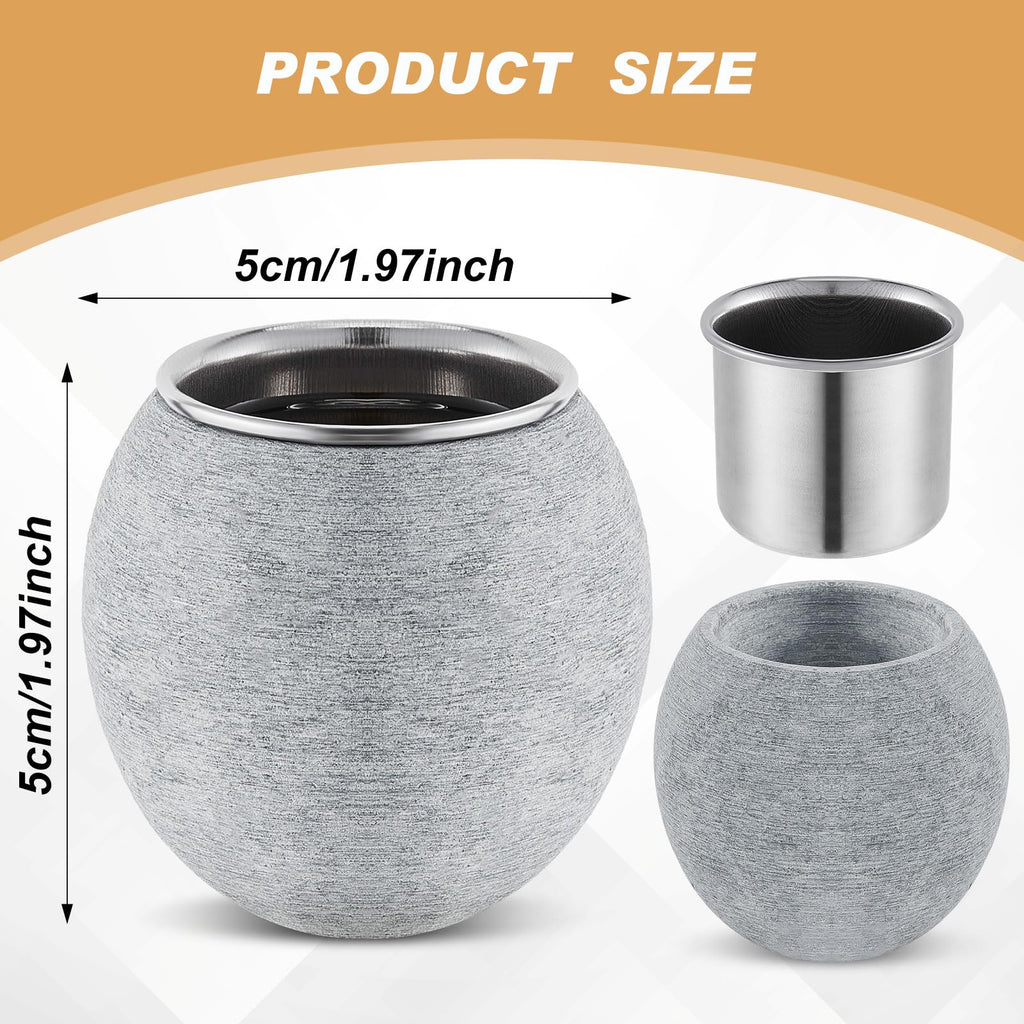 Hushee 1 Pc Sauna Aromatherapy Stone Cup, Sauna Essential Oil Diffuser, Aromatherapy Bowl Accessories with Stainless Steel Diffuser Bowl for Spa Luxury Oil Holder