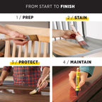 Minwax PolyShades Wood Stain + Polyurethane Finish – ½ Pint, Espresso, Satin, Black