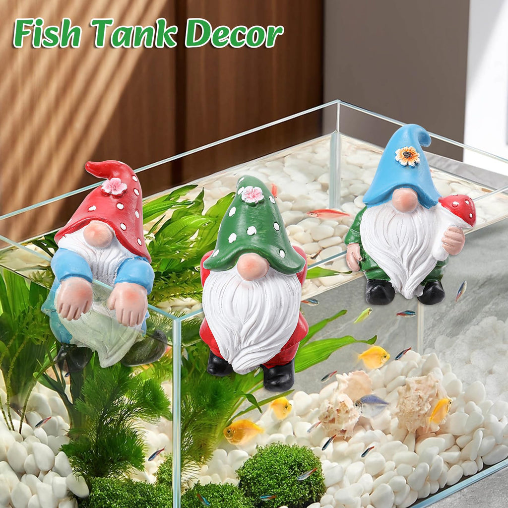 Chonsun Garden Gnomes Statue, 3 Pcs Flower Pots Hugger for Planter Decor