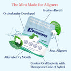 Movemints Clear Aligner Mints - Patented Aligner Seating Mints - Edible Alternative to Aligner Chewies - Xylitol Mints for Dry Mouth - Spearmint (3 Pack)