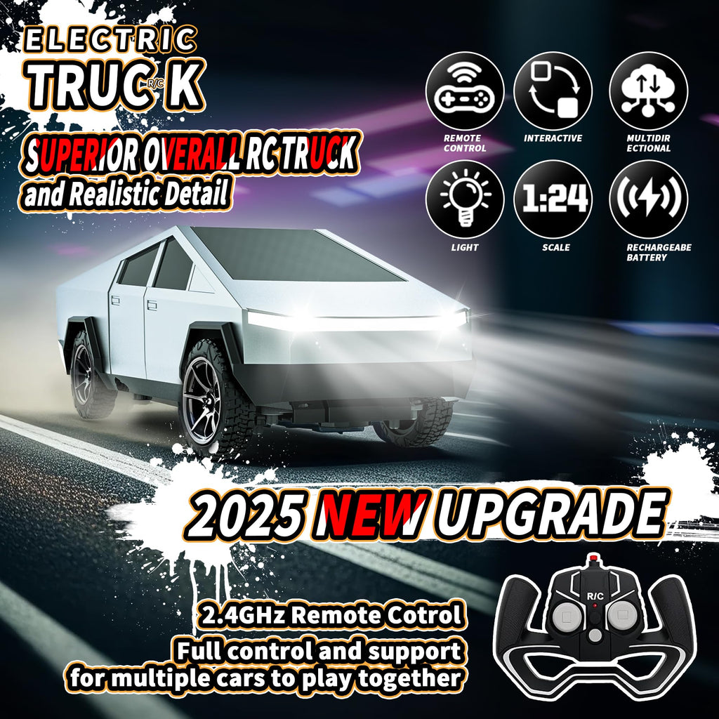 Vefercen RC Car Toys，All Terrain 2.4GHz RC Truck for Boys Aged 3-8, 8-12