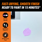 Gorilla High Performance Wall Repair Color Change, 16 Ounce Tub, Applies Purple, Dries White – Spackling & Primer in One, Shrink & Crack Resistant