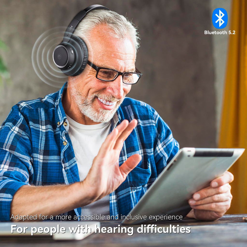 LEVN Wireless Headphones for TV Watching, TV Headphones Wireless for Seniors with Transmitter Charging Base, Hearing-impaired, No Audio Delay Blutooth 5.2, Plug and Play, Gifts for Elderly