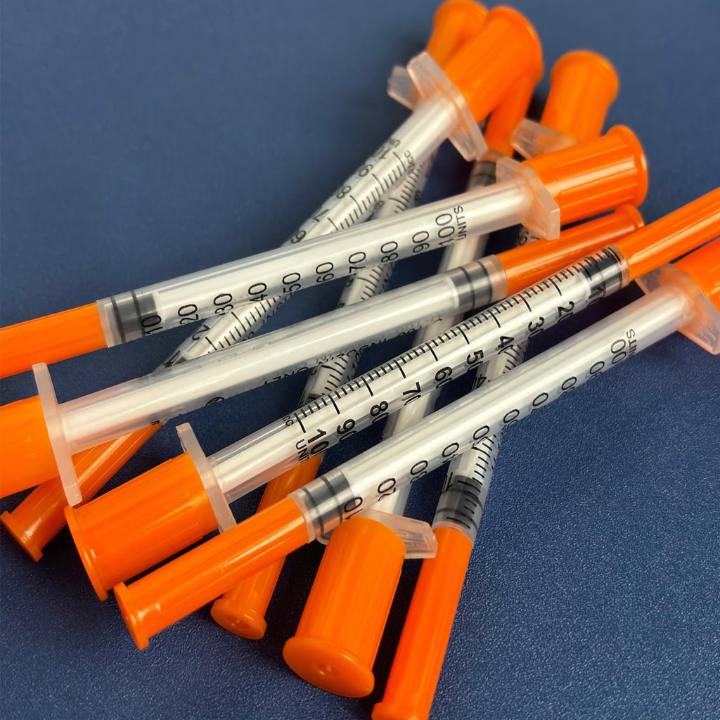 U-100 1cc Syringes with needle 31G 5/16 inch (8mm),Individual Pack of 36