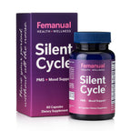 Femanual SilentCycle | PMS + Mood Support Supplement with Chasteberry (Vitex), Saffron, Magnesium, L-Theanine, Vitamin B6, and Ginger - 60 Vegan Capsules