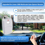 Upgraded 3089 Multicode Gate Opener Remote Control, Linear Garage Door Remote, 10 Digit/Dip Gate Remote 300MHZ, 308911 Gate Clicker, More Stable & Secure & Portable, Easy to Program, 2 Pack