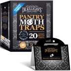 Dr. Killigan's Premium Double Potent Pantry Moth Traps with Pheromones Prime, Sticky Indian Meal Moth Traps for Kitchen, How to Get Rid of Moths in House (20 Pack, Black)