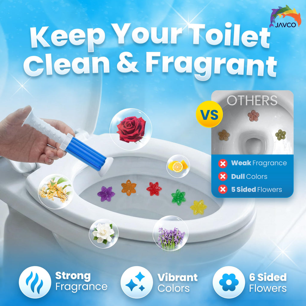 JAVCO -96 Flowers- Flower Toilet Gel Stamp | Toilet Scent Fresheners (Mix Scent)