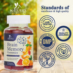 Brain Supplements Gummies - 3X Strength Brain Gummy Vitamin Plus Nootropics For Memory, Focus, Concentration - Phosphatidylserine, B6, B12 & Nootropic, Clarity Support Supplement - 60 Gummies