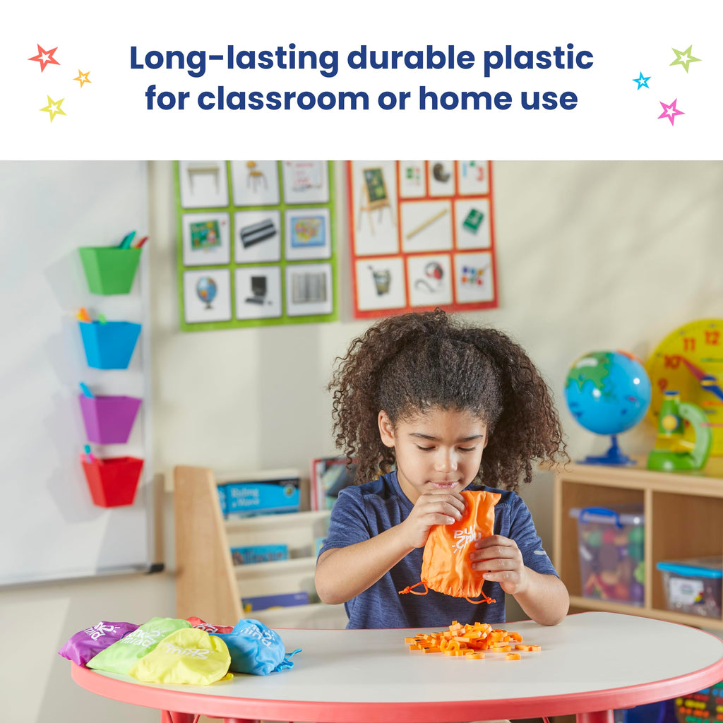 hand2mind Rainbow Lowercase Magnetic Letters, Plastic Magnetic Letters for Classroom, Alphabet Letters for Kids, Letter Recognition for Kindergarten, Word Building Letter Magnets for Kids (Set of 6)