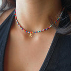 Yoosteel Beaded Initial Necklace Jewelry Gifts Letter I Initial Necklace