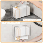 Cq Acrylic Wall Mount Multifold Paper Towel Dispenser & Box for Bathroom,Home -10.2x3.7x7.1 Inch - Clear Commercial Paper Towel Holder for Folded,Z Fold,C Fold,Trifold,Napkin,Hand Paper Towel