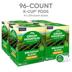 Green Mountain Coffee Roasters Breakfast Blend Single-Serve Keurig K-Cup Pods, Light Roast Coffee, 96 Count