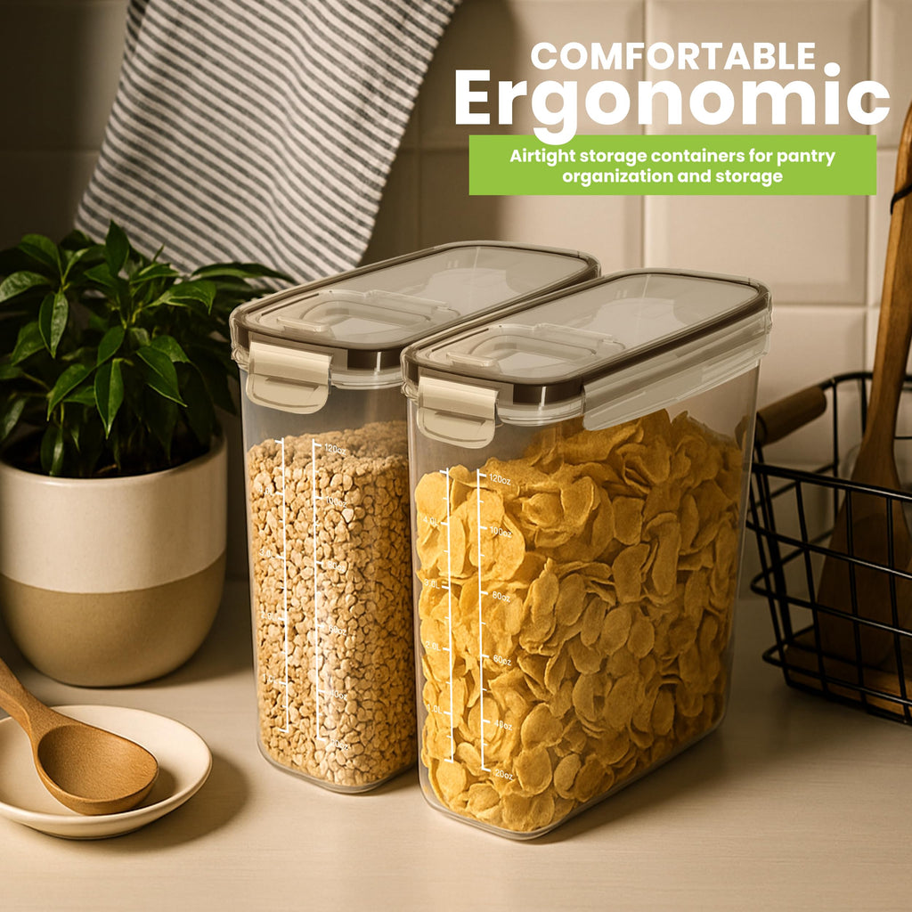 Utopia Kitchen Cereal Containers Storage Set with Lids, 4 Pack, 4L (135 Oz)