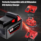 Epowon Replace Battery for Milwaukee M18 Battery 5.0ah and Charger Combo,Compatible with Milwaukee M18 Cordless Power Tools 18V Lithium Battery