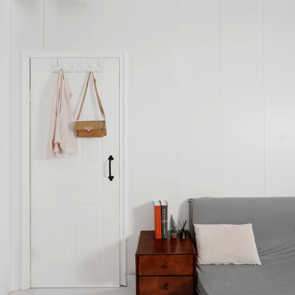 WEBI Over The Door Hooks,Over Door Towel Rack,Door Hanger,Door Coat Hanger,Door Coat Rack,Door Hooks for Hanging Clothes,Back of Door,White