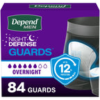 Depend Guards Incontinence Pads for Men, Overnight Absorbency, 84 Count, Packaging May Vary