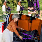 Heavy Duty Rollator Walker for Seniors with Seat, Foldable 2 in 1 Rolling Walkers Wheelchair Combo for Adult, All Terrain Wheels, Adjustable Transport Chair with Brake, 450 lb. Weight Capacity, Purple