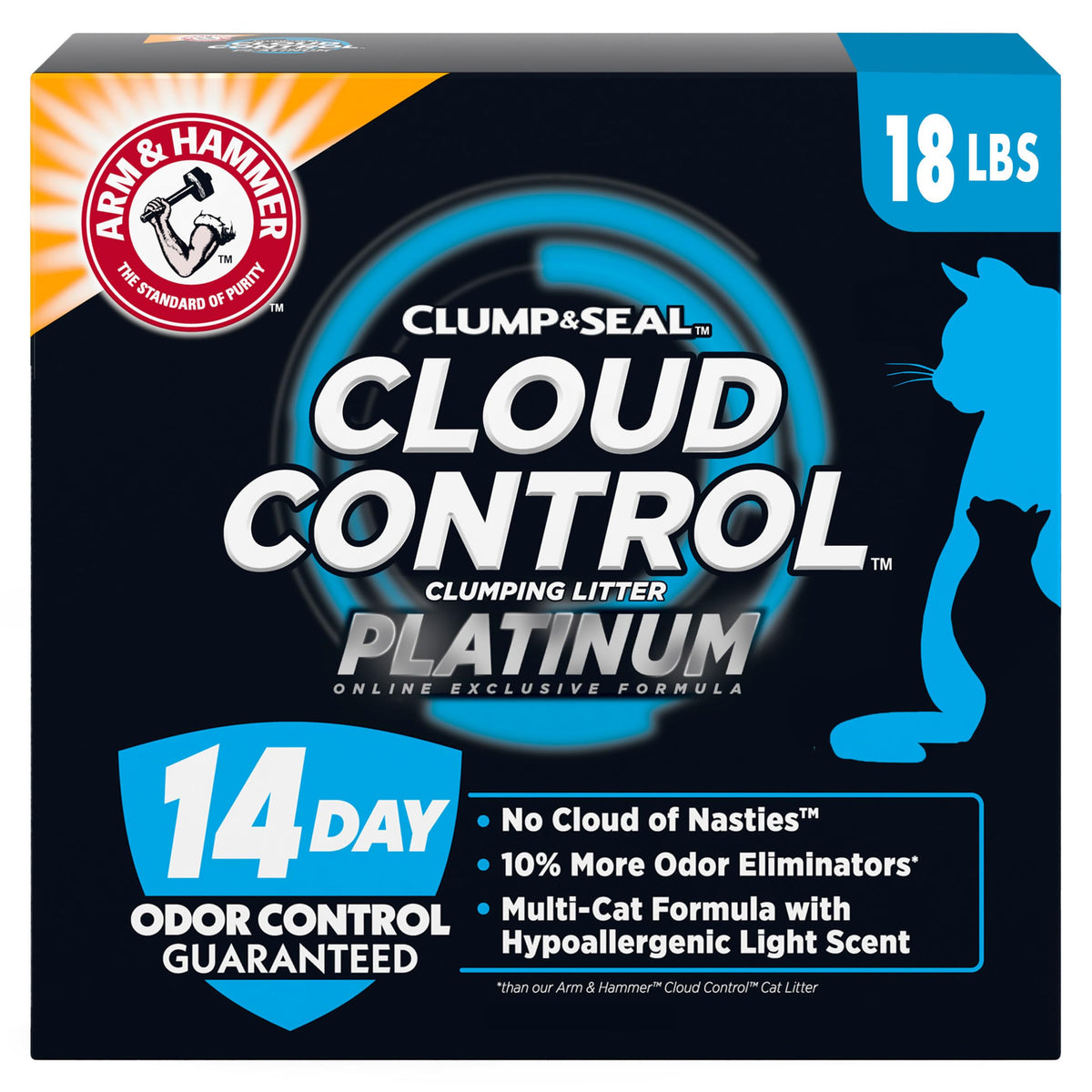 ARM & Hammer Cloud Control Platinum Cat Litter, Multi-Cat, 18 lbs