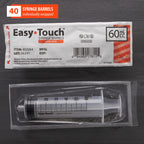 Easy Touch Luer-Lock Syringe Barrel, 60ML Syringe, Pack of 40
