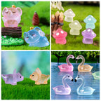 ElpizoFos 130pcs Various Luminous Mini Resin Animal Fairy Garden Miniature