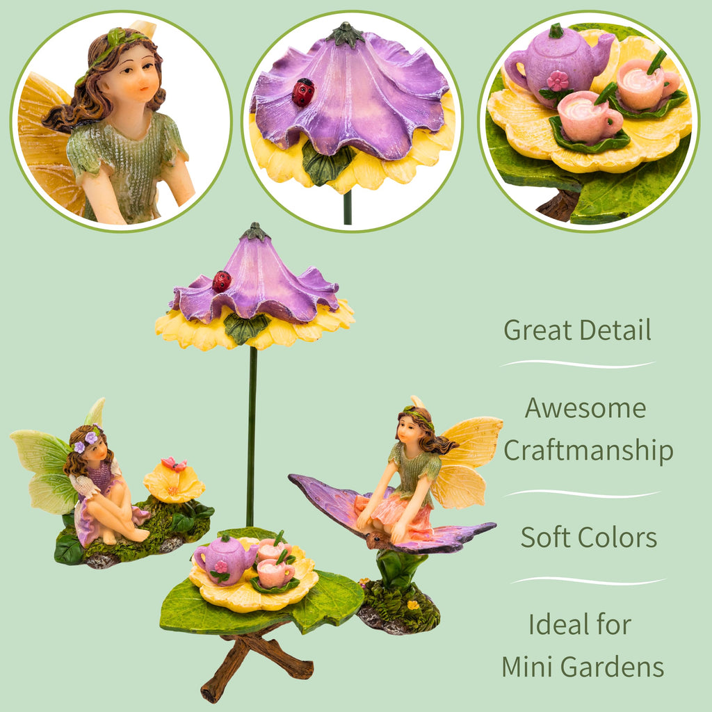 PRETMANNS Fairies for Fairy Garden Accessories Outdoor Kit, 7 Pieces