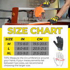 HANDLANDY Cut Resistant Men Impact Resistant Work Gloves, Padded Palm Grip Heavy Duty Working Glove (Medium, Blue)