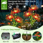 Solar Garden Flower Lights Outdoor,8 Pack Orange Spider Lily Lights with Glowing Stems,Waterproof Fall Decor Solar Yard Decor for Patio Lawn Pathway,Thanksgiving Garden Gifts for Women Mom Grandma