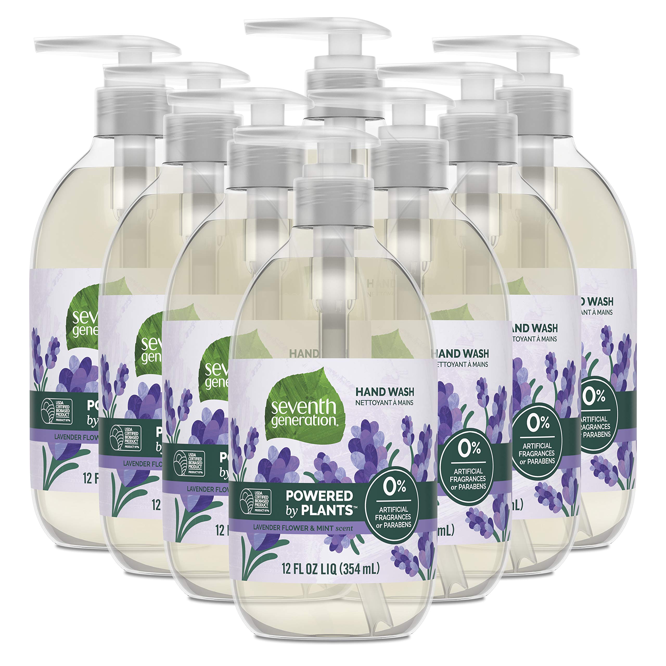 Seventh Generation Hand Soap, Lavender Flower & Mint, 12 oz, 8 Pack (Packaging May Vary)