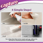 Capture Carpet & Rug Dry Cleaner w/Brush - Dogs & Cats Pet, Home, Car, Carpet Cleaner Powder - Strength Odor Eliminator, Stains Spot Remover, Non Liquid & No Harsh Chemical (1 lb)
