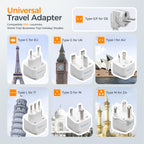 TESSAN Voltage Converter US to Europe, 220 to 110 Voltage Converter, Universal Travel Adapter with 4 USB Ports (1 USB C), 3 AC and EU UK AU IT in ZA Plug Power Adapter, Step Down Transformer, 4 FT