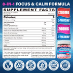 L Tyrosine Gummies Supplement 1200mg, GABA L-Theanine Supplement 200mg with Magnesium Glycinate Vitamin B6, D3 & C - Calm & Focus Gummies - Brain Supplements for Memory, Mood & Relax for Adults, 60Cts