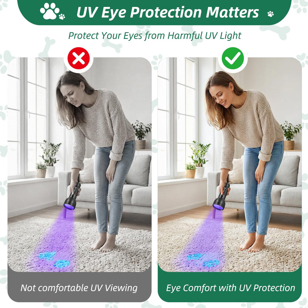 ESCO LITE UV Flashlight Black Light, 51 LED 395 nM Ultraviolet Blacklight Detector for Dog Urine, Pet Stains and Bed Bug