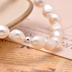 White Cultured Freshwater Pearls Bracelet for Women, 7.0 Inches