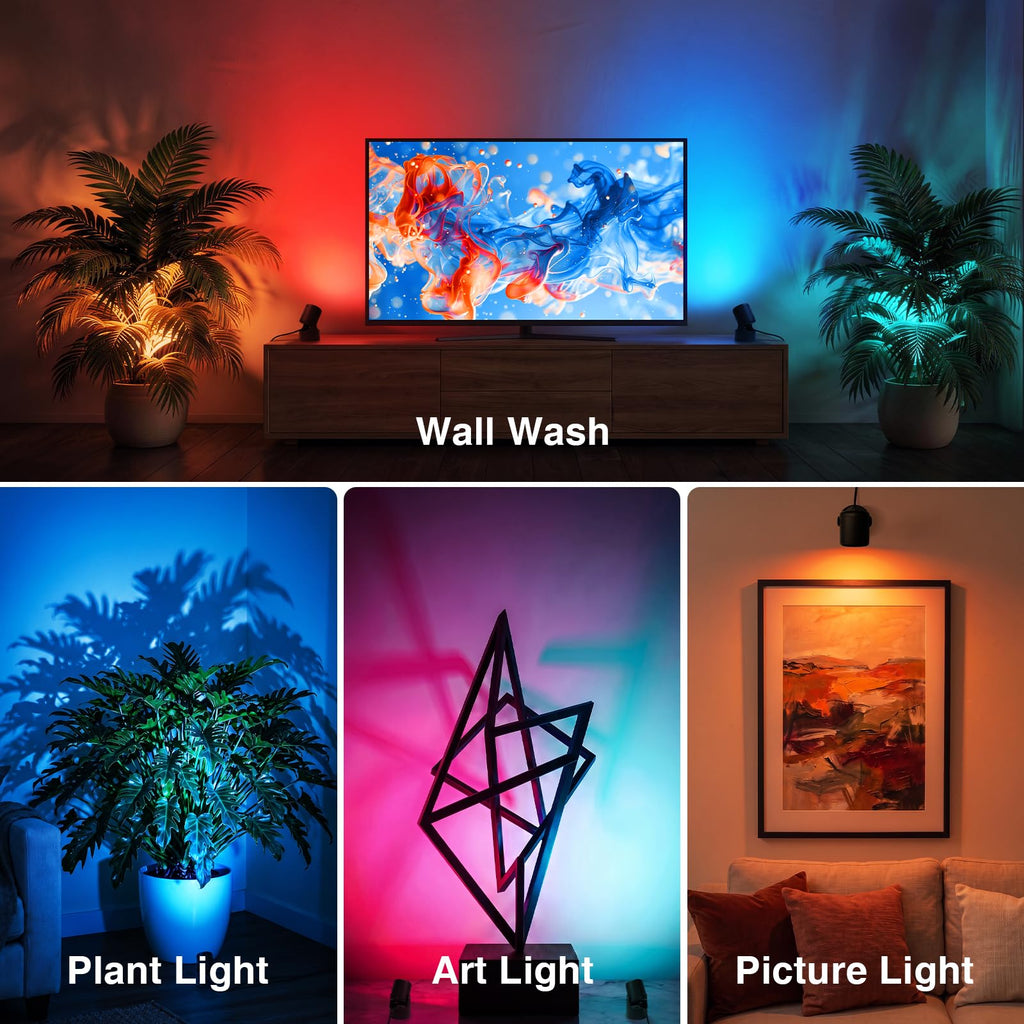 URTOM 6W RGBW Up Lights Indoor Halloween LED Floor Spotlight with Remote