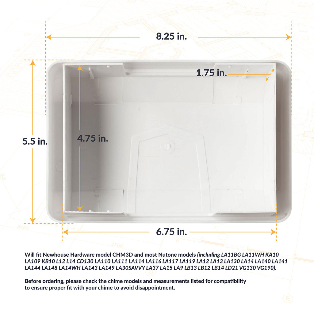 Newhouse Hardware CHM3DCOVER Door Chime Cover Only, Fits Most Nutone Models, White