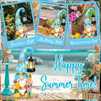 Qeinwha Summer Garden Gnome Statue with Solar Lights