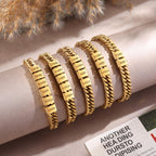 Personalized Cuban Link Bracelet for Men – Stainless Steel Custom Bracelet with Engraved Names Mens Bracelet Gifts for Birthday Anniversary Father’s Day Christmas (Gold-2 Names)