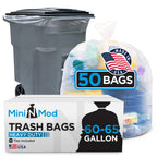 60-65 Gallon Clear Trash Bags | 50 Count | Large Clear Plastic Bags for Recycling, Garbage, and Commercial Use – Fits 60 Gallon and 65 Gallon Cans