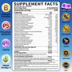Fajeckma Mens Multivitamins Gummies for 40 Plus: Chewable Sugar Free Mens Multivitamins 40 Plus Gummy with Methylated B-Complex Omega-3 Magnesium CoQ10 Lycopene - Daily Vitamins for Men(120Count)