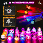 Tiaxidex 65PCS Halloween Light Up LED Rings, Non Candy Trick or Treats 3D Flashing Rings Toys Glow In the Dark Halloween Party Favor Ring Toy Gifts For Kids Adults Goodie Bag Stuffers