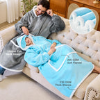 IFNOW Oversized Sherpa Wearable Blanket Hoodie for Adult with Eye Mask,Grey