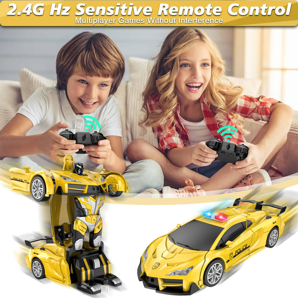 LNNKINE Remote Control Car for boy Transforming Toy 360° Rotating Christmas