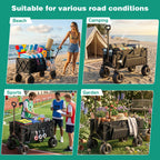 SUNNYFEEL Beach Wagon with Big Wheels for Sand - 300L Large Capacity